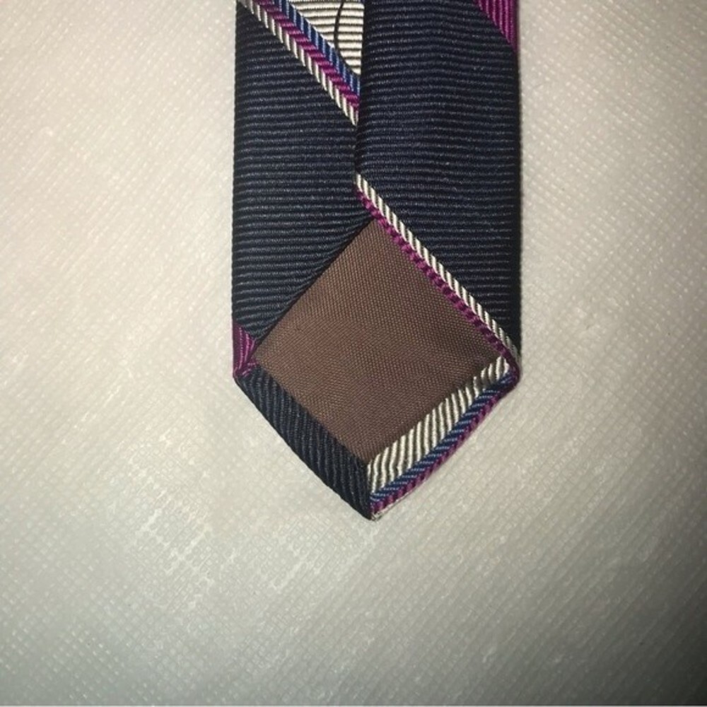 ファッション雑貨・小物その他 Saint Laurent Navy blue/multicolored striped silk tie s-l400.jpg